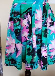 Cynthia Rowley Boxed Pleat Tropical Mini Skirt